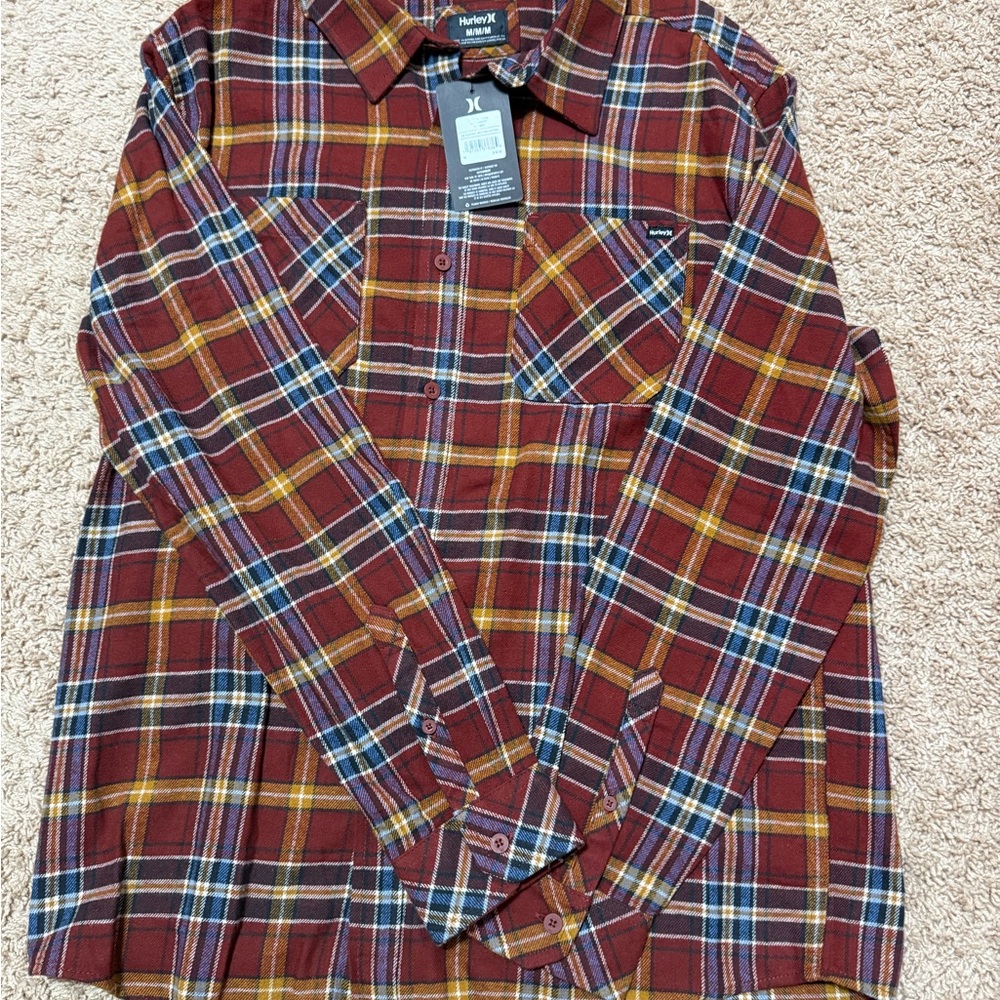 NWT Hurley Men's Plaid Flannel Shirt